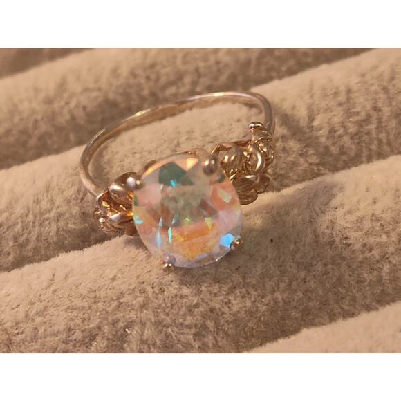 Designer Badavici Ring Size 10 925 Sterling Silver 12x10mm Tavalite Topaz - Picture 3 of 4